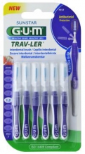 GUM® Trav-Ler® hambavaheharjad, silinder, 6tk komplektis 1,2mm Lilla